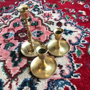 Set of brass candlesticks